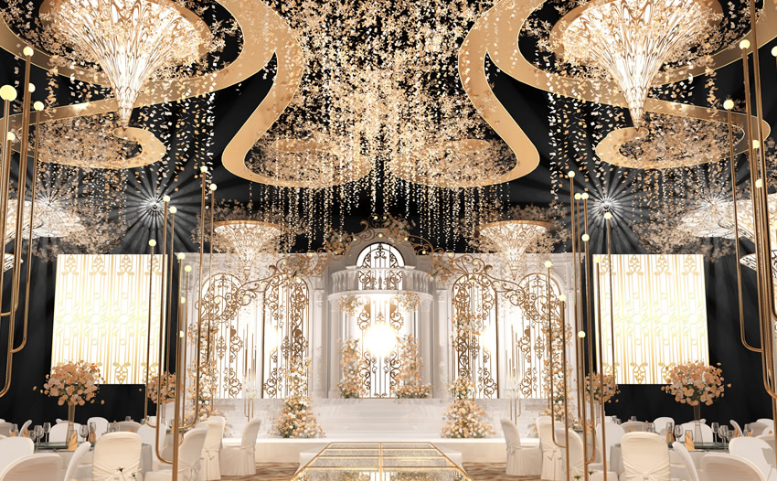 梁河花木兰喜事汇金色大厅效果展示